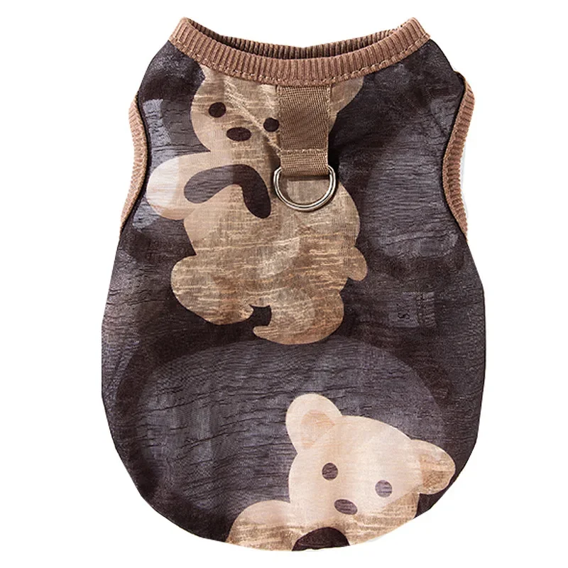 Dog Pet Sleeveless Mesh Bear Traction Vest Cat Breathable Thin Teddy Pet Dog Cooling Vest for Dogs Clothes - imagen 5