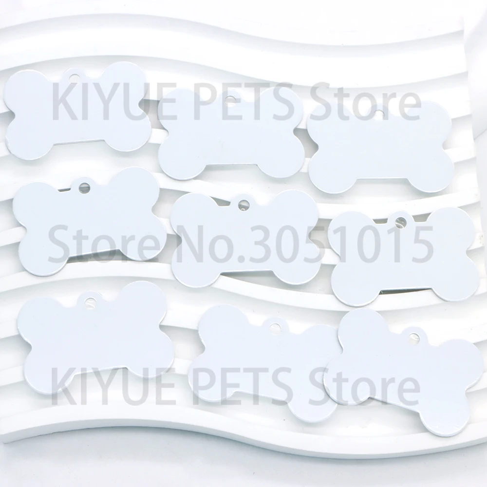 Venta al por mayor, 100 Uds., etiqueta de aluminio personalizable DIY, sublimación, llavero blanco en blanco, colgante, accesorios personalizados antipérdida - imagen 4