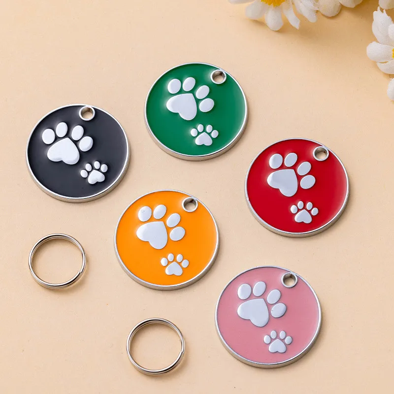 Etiqueta de identificación para perro y gato, colgante de pata personalizado grabado, accesorios para Collar con nombre de mascota, cachorro y gatito - imagen 4