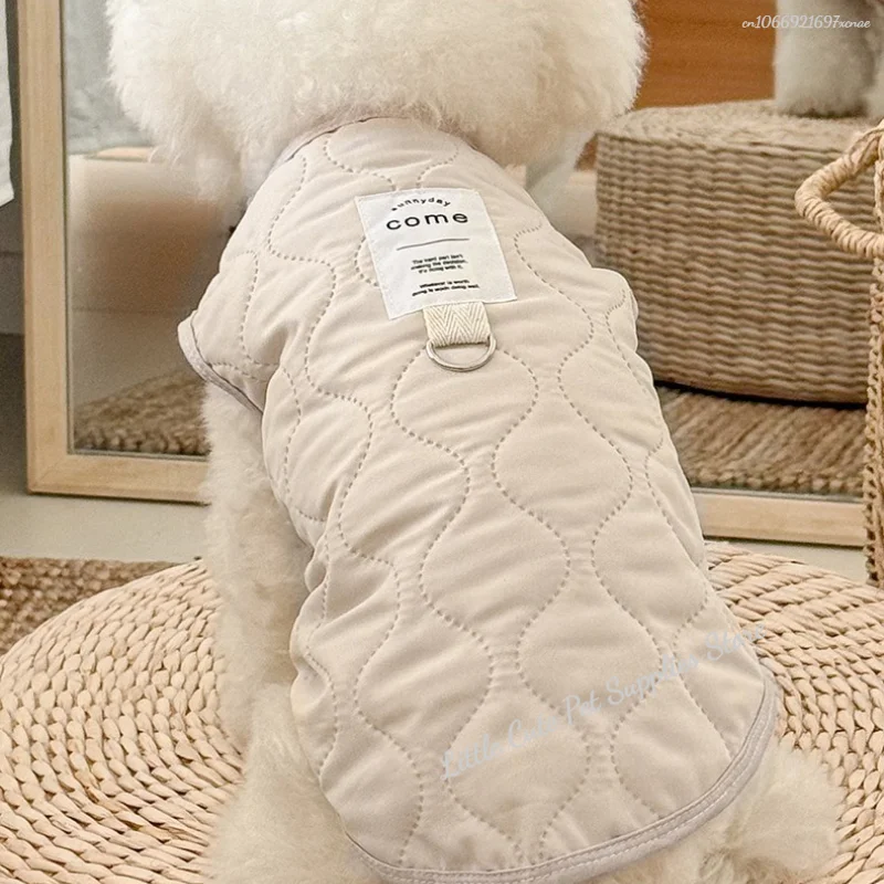 Abrigo de algodón de cuatro patas de Color sólido para perros, ropa cálida para perros, camisa con botones de peluche de invierno, hermoso abrigo que el oso - imagen 3