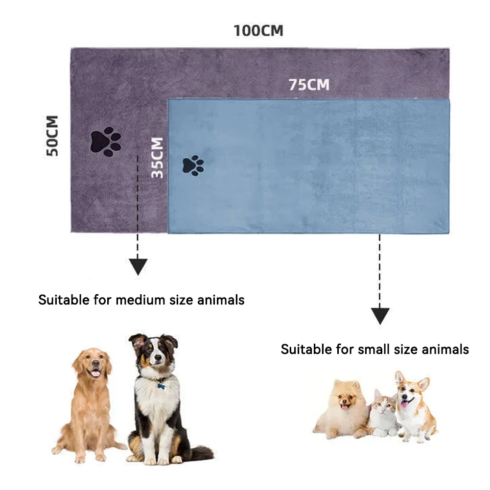 Toalla de microfibra bordada para perros y gatos – Suave y absorbente - imagen 2