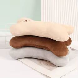 Juguete para masticar almohada para mascotas, juguete de peluche para perros y gatos con forma de hueso, juguete de almohada suave no tóxico resistente a masticar para cachorros y gatitos,