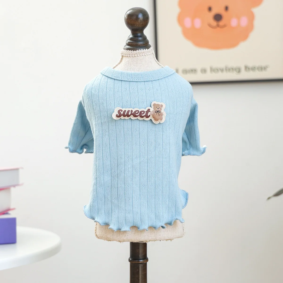 Camiseta primavera transpirable diseño oso perros pequeños y gatos - imagen 2