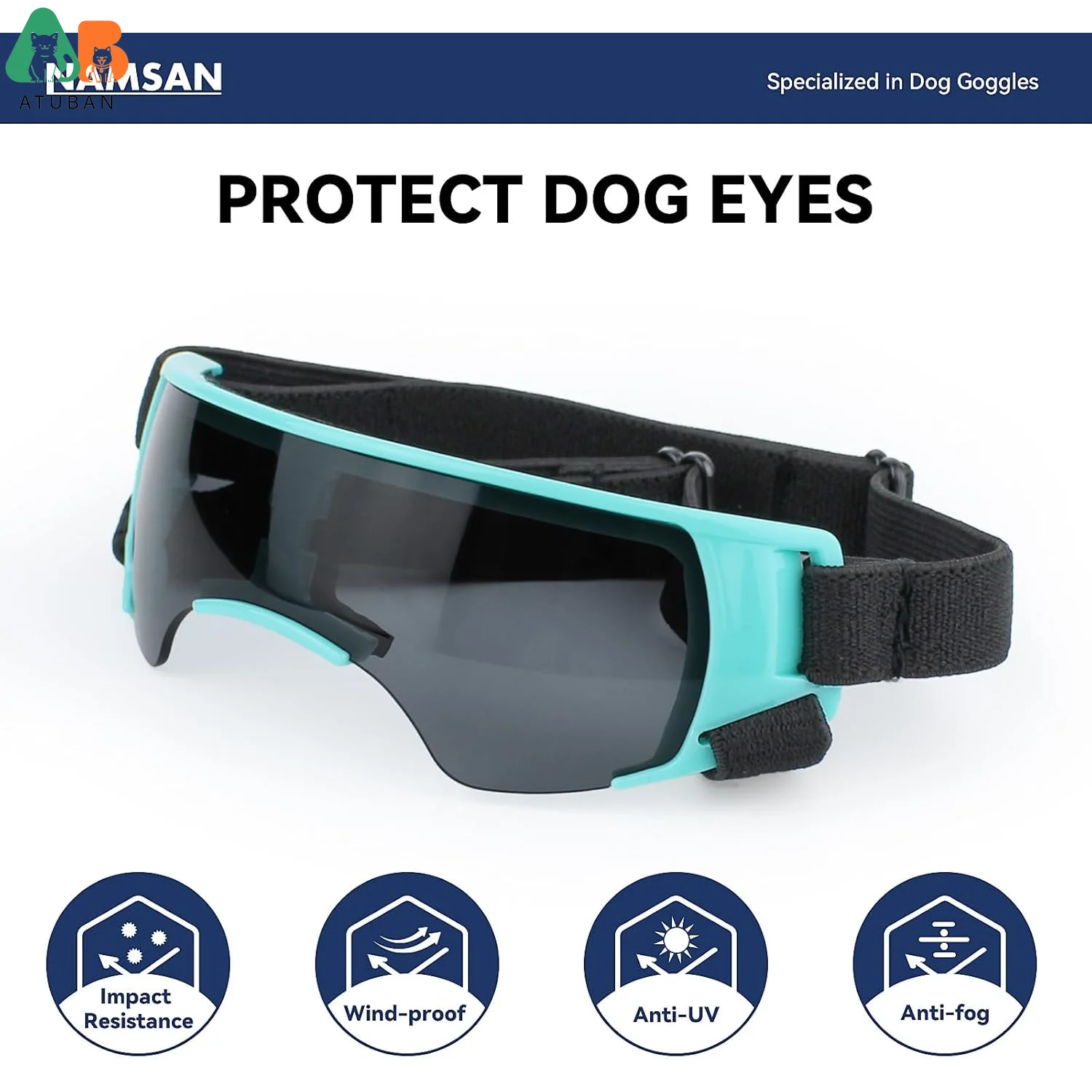 ATUBAN Gafas para perros de razas pequeñas, Gafas de protección UV para perros pequeños, Gafas de sol para cachorros Protección de conducción a prueba de viento y polvo - imagen 4