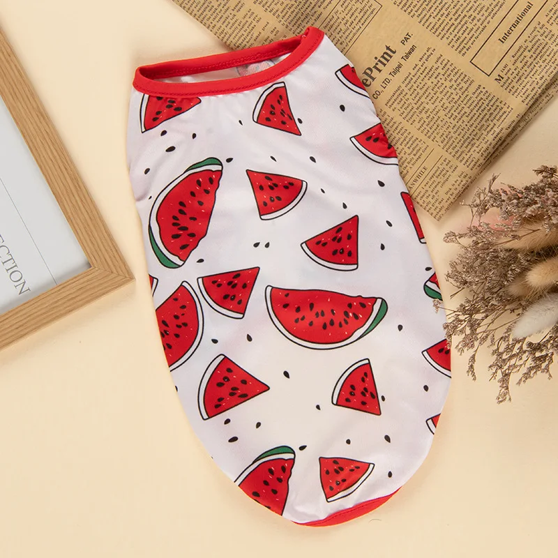 Chaleco de malla transpirable para perros pequeños, ropa elástica con estampado de dibujos animados, Color caramelo, para primavera y verano, venta al por mayor - imagen 5