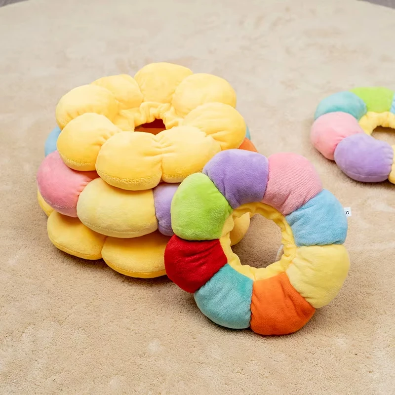 Collares isabelinos para gatos con flores de arcoíris, Collar de recuperación de cono para el cuello de perro y mascota, anillo médico protector antimordida para el cuello, accesorios para mascotas - imagen 5