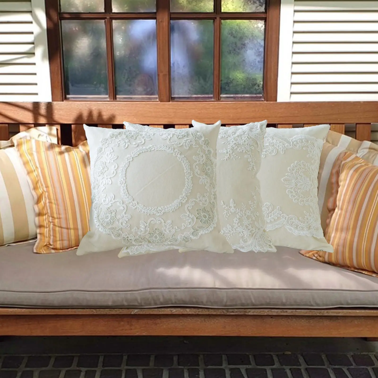 French Lace Throw Pillow Housewarming Gift Rustic Handmade Soft Farmhouse Style