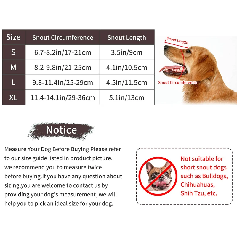 Benepaw-bozal reflectante para perro, cesta antimordedura, mascar, ladrar, lamer, bebedero, cubierta bucal para mascotas, perros pequeños, medianos y grandes - imagen 5