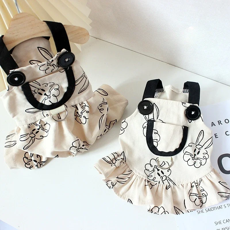 Instagram-monos para perro y mascota, ropa informal con cuello Halter, conejo, cachorro, vestido para pareja, tendencia de oso de peluche, Verano