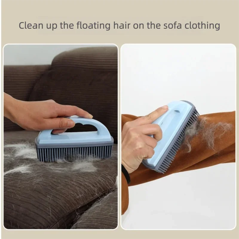 Cepillo de goma para quitar el pelo de mascotas, cepillo para quitar el pelo de perros y gatos, eliminador de pelusas y desechos de silicona para limpieza, aseo, hogar - imagen 3