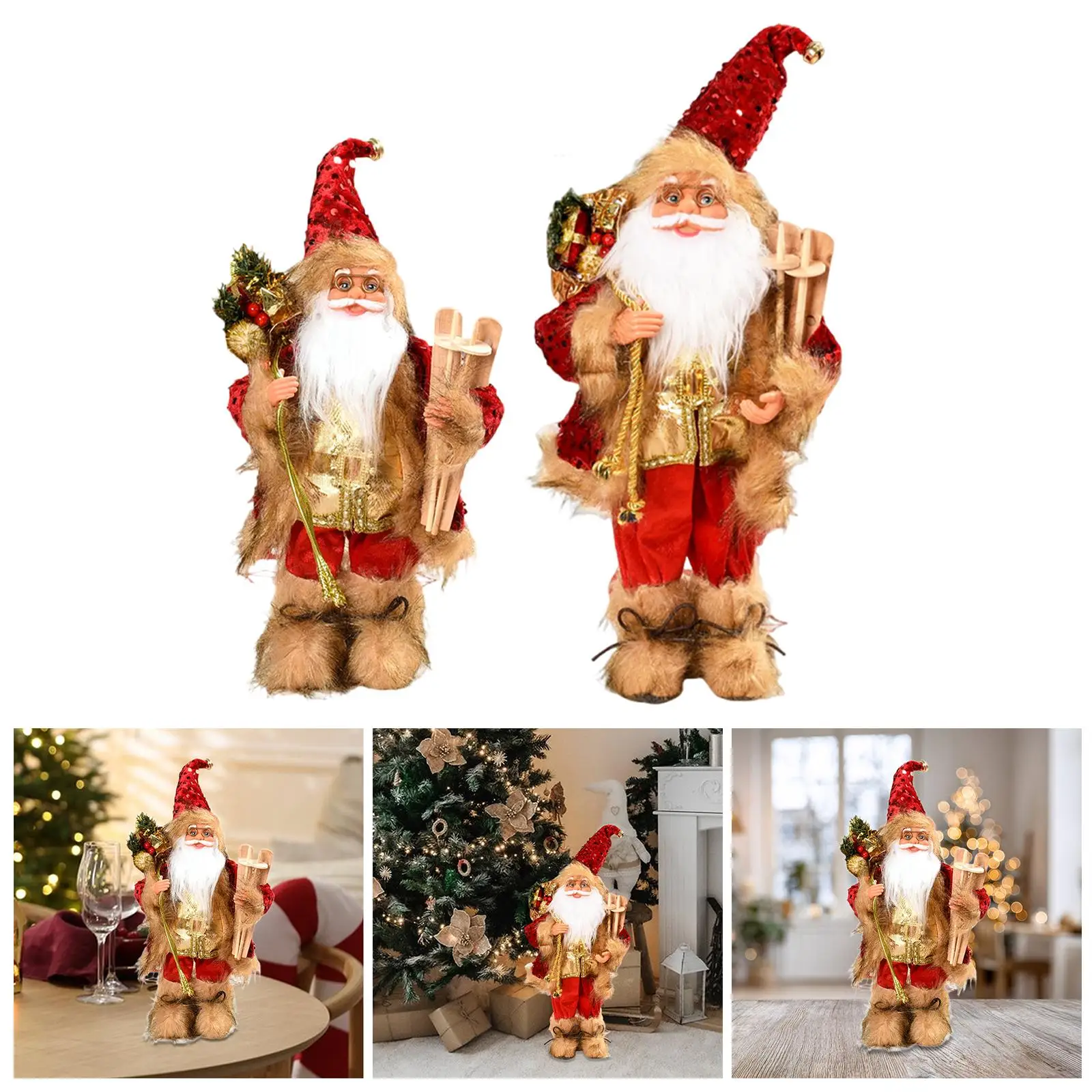 Regalos navideños de muñeco de Papá Noel, centro de mesa decorativo, versátil, coleccionable
