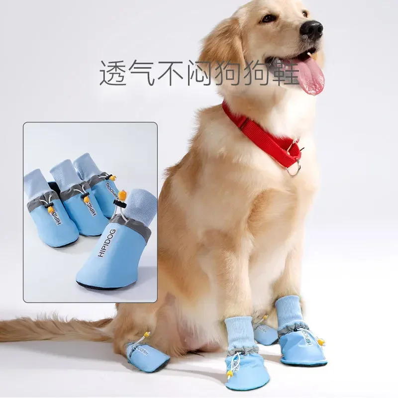 Zapatos para perros grandes con estampado inglés, perros medianos y grandes, zapatos y botas transpirables para todas las estaciones, un par de 4 suministros para mascotas - imagen 2