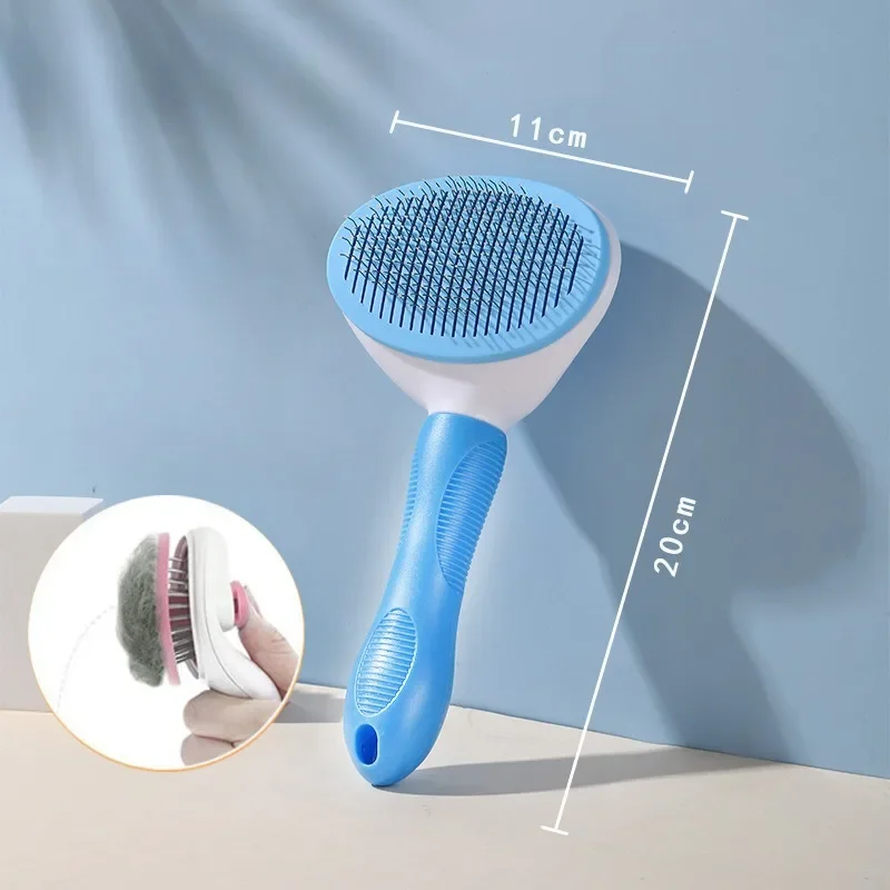 Cepillo de pelo para perros y gatos, cepillo para el cuidado y el cuidado de gatos, peine de acero inoxidable para limpieza de perros de pelo largo, suministros para mascotas y gatos