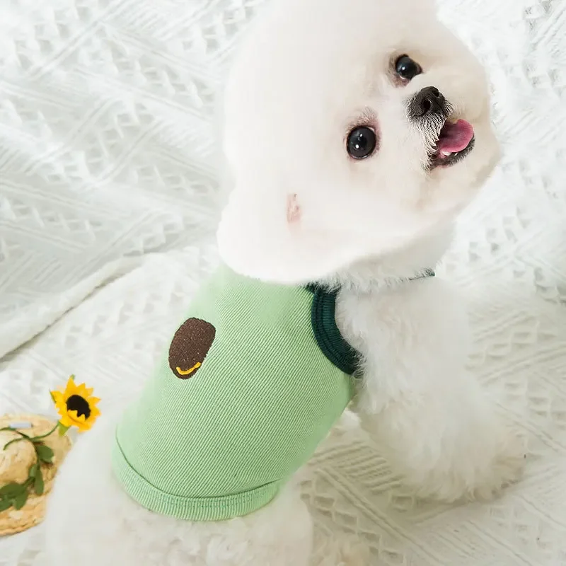 Tirantes de verano para mascotas, chaleco de aguacate para perros y gatos, camiseta con estampado de frutas para cachorros y gatitos, ropa de peluche, abrigo de protección solar, ropa para mascotas - imagen 2