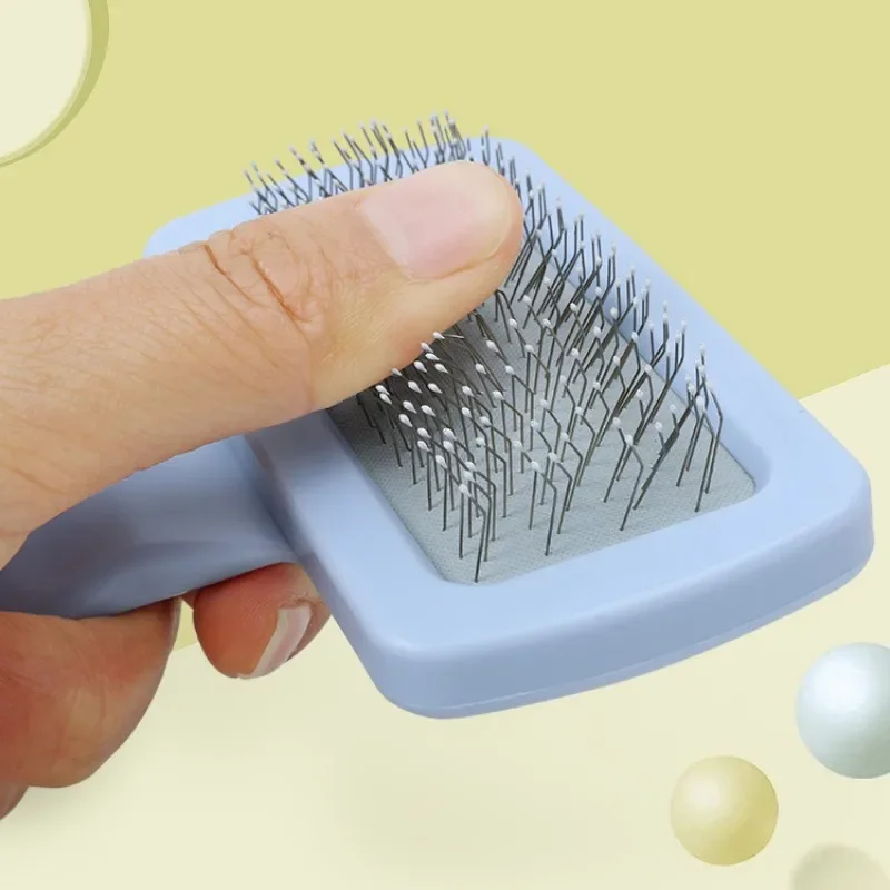 Peine removedor de pelo para mascotas, cepillo de masaje para gatos, peine de pelo para perros, cuidado de mascotas, protección de la piel, cepillos para perros con apertura de nudo de lana - imagen 3