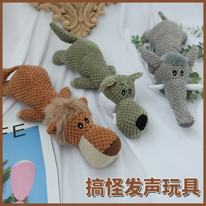 Nuevo Animal de dibujos animados chirrido perro juguete cachorro gato juguete de peluche para masticar limpieza dental juguete interactivo con sonido cachorro Teddy Chihuahua - imagen 4