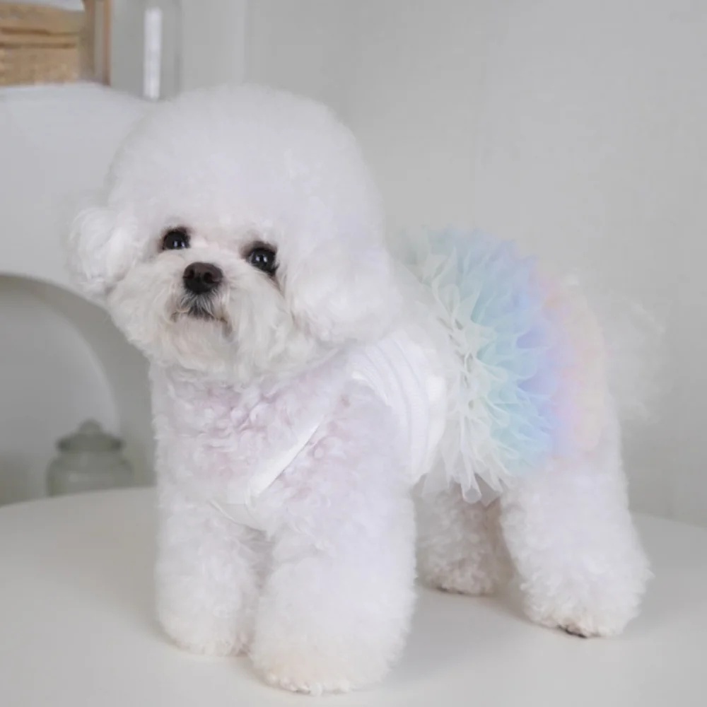 Pet Mesh Layered Skirt Dog Tutu Skirt Pet Cat Dog Teddy Skirt INS Dance Skirt Cat Dress Pet Clothing Dog Dresses for Small Dogs - imagen 4