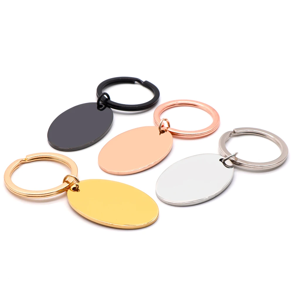 Llavero colgante de acero inoxidable antipérdida, placa ovalada de identificación personalizada para mascotas, gatos y perros, accesorios personalizados, 50 unidades - imagen 5