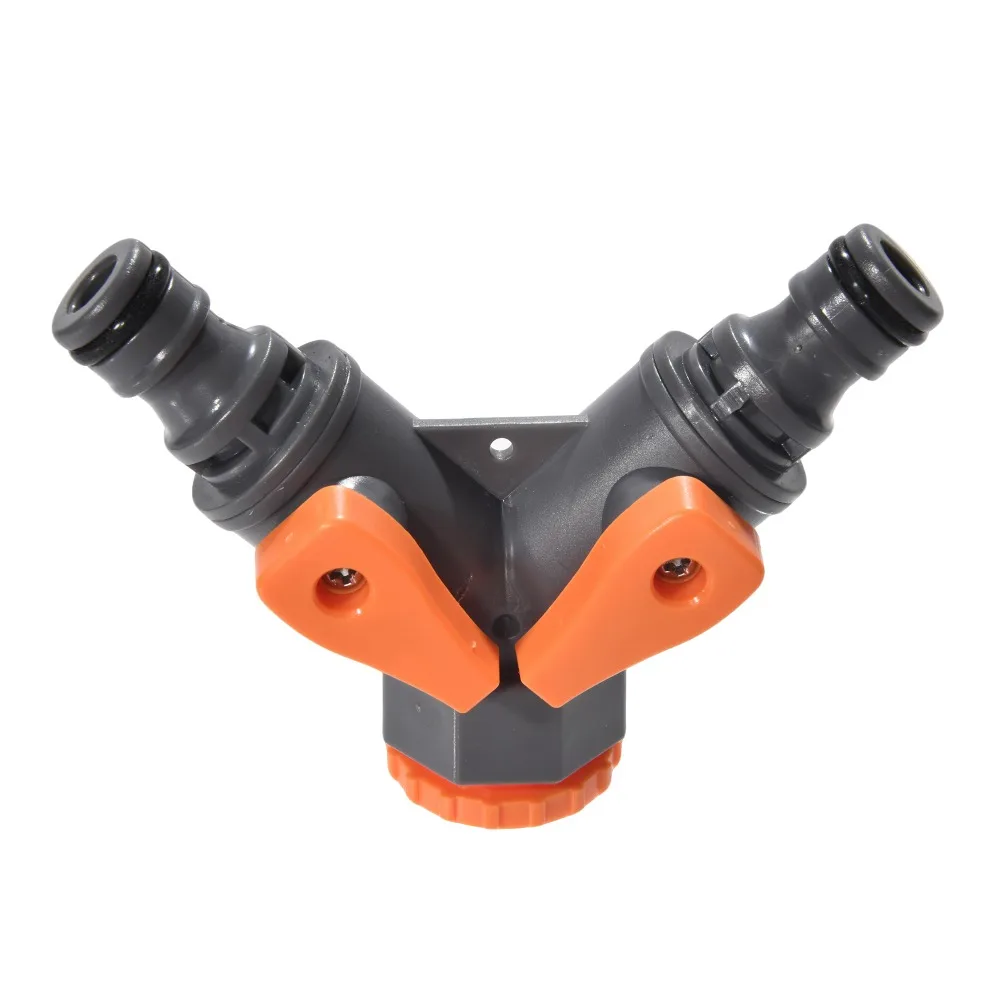 Válvula de conmutación de manguera de jardín de 1/2 "y 3/4", divisor recto a través del tipo Y, adaptador de tubo suave de conexión rápida, boquilla de rosca macho hembra - imagen 4