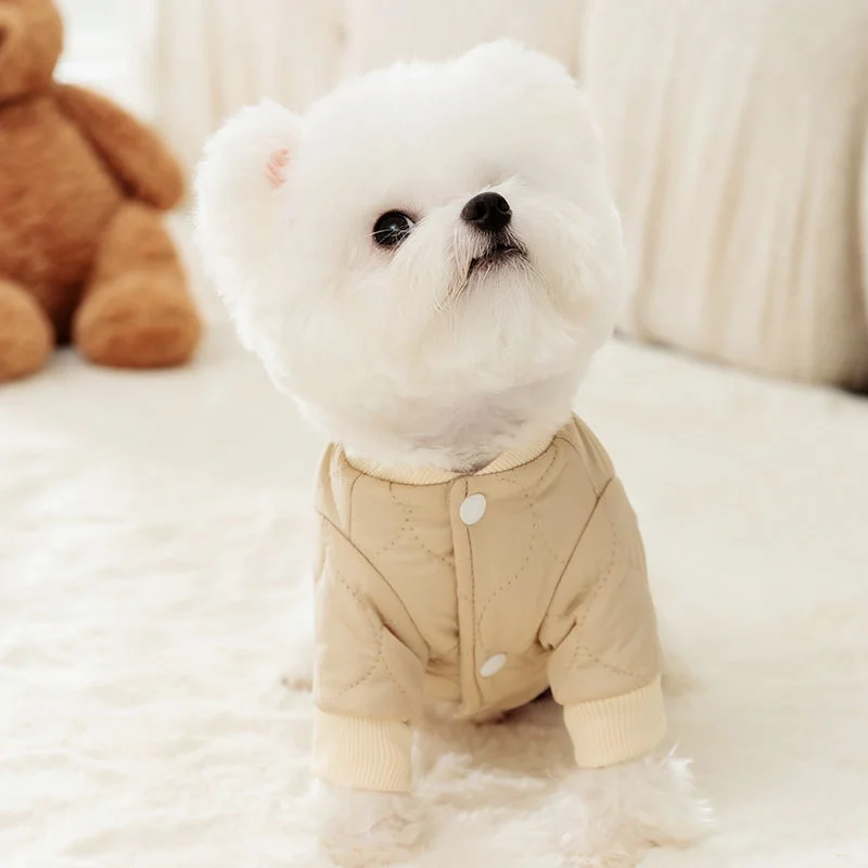 Chaqueta de invierno para perro, ropa cálida y suave para perro, chaqueta para cachorro a la moda, abrigo con estampado de oso, abrigo de algodón para gato, disfraz de Chihuahua, suministros para mascotas - imagen 3