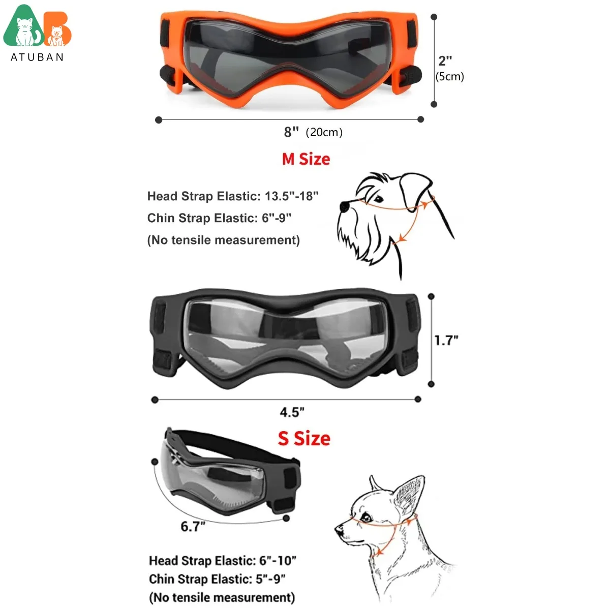 ATUBAN Gafas para perros pequeños con casco, 2 gafas de sol para perros y casco para perros pequeños y medianos, conducción al aire libre para caminar - imagen 3