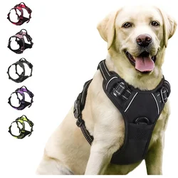 Arnés sin tirones para perros grandes con control frontal y bandas reflectantes