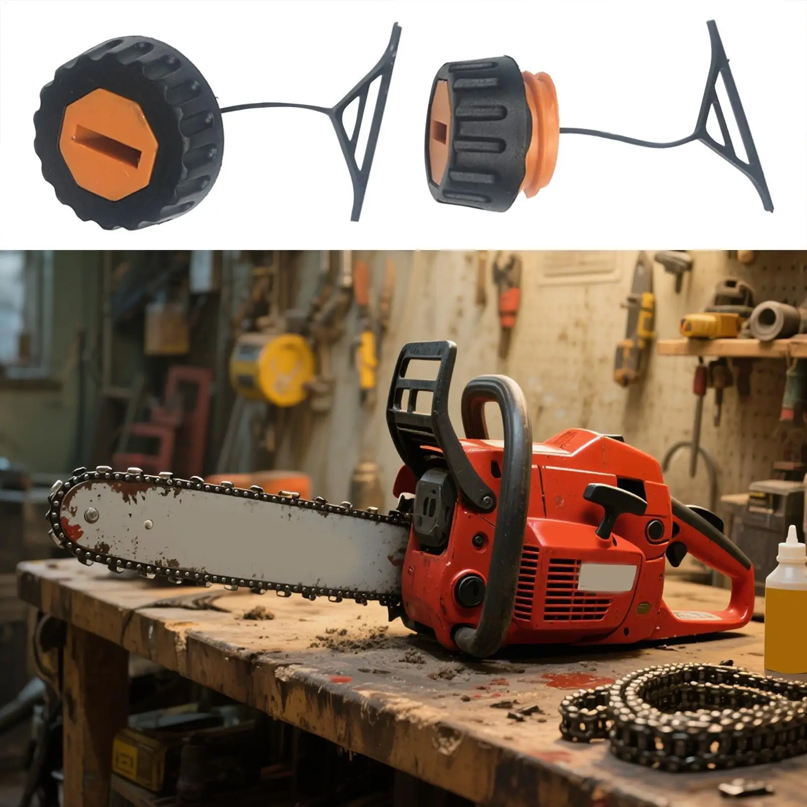 Tapa del tanque de aceite de motosierra, tapa de reemplazo del tanque de aceite para diseño de perilla de motosierra, herramienta de jardín, accesorio de reemplazo para apartamentos de dormitorio - imagen 5