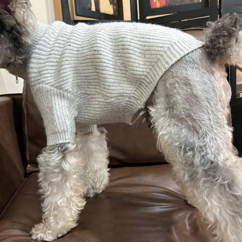 Suéter de cuello alto para mascotas, suéter con Base para gatos Schnauzer, ropa gruesa y cálida para perros pequeños, ropa para cachorros, otoño e invierno - imagen 3