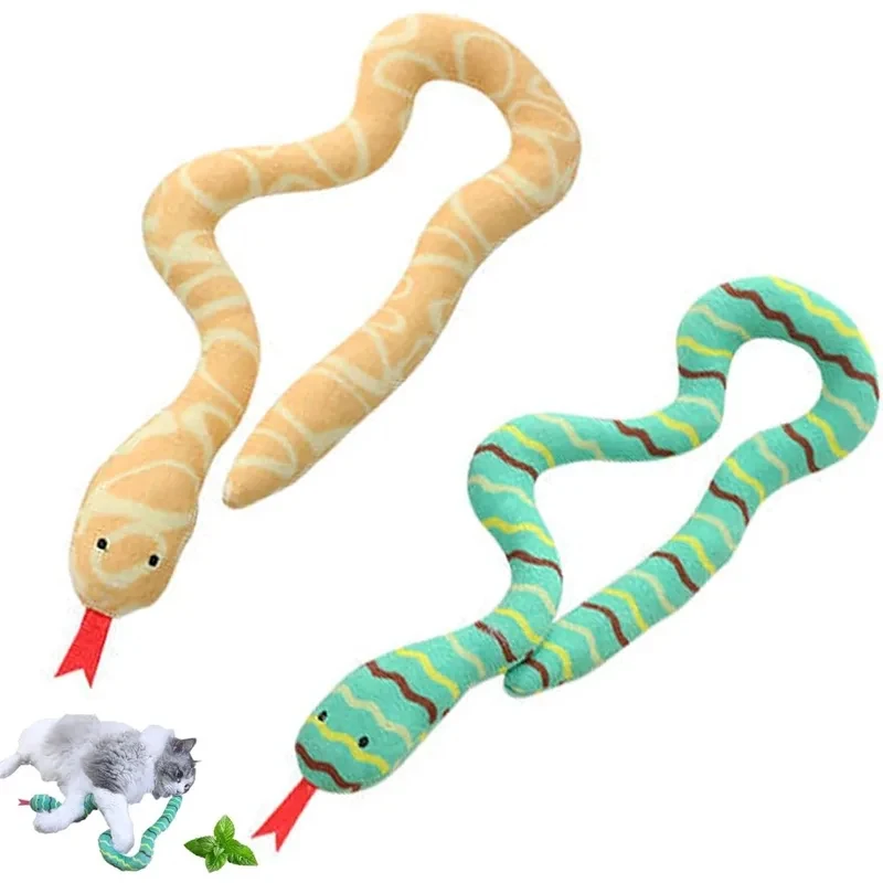 Juguete serpiente de peluche con hierba gatera para gato - imagen 5