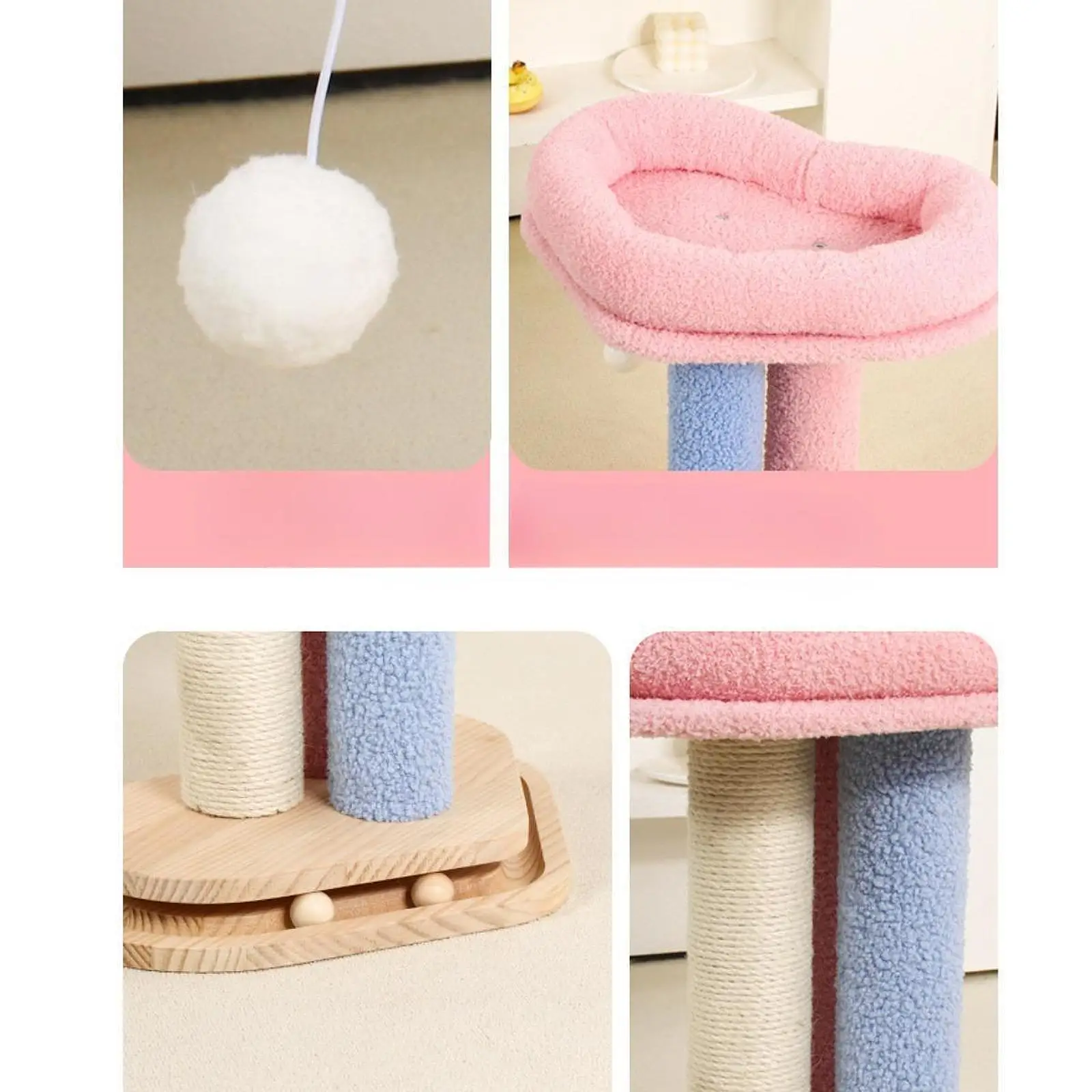 Cat Scratcher Post,Cat Sisal Scratcher Tree,Cat Toy,Interactive Toy Wooden for Indoor Cats Kitten Scratch for Kitties Cats