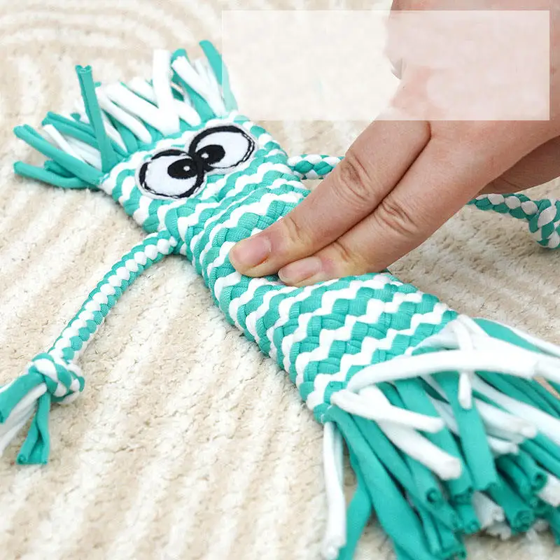 Juguete para perros, Molar para mascotas, nudo de cuerda de algodón resistente a mordeduras para perros pequeños, cachorros, alivia los dientes de limpieza rellenos, juguetes para masticar mascotas - imagen 4