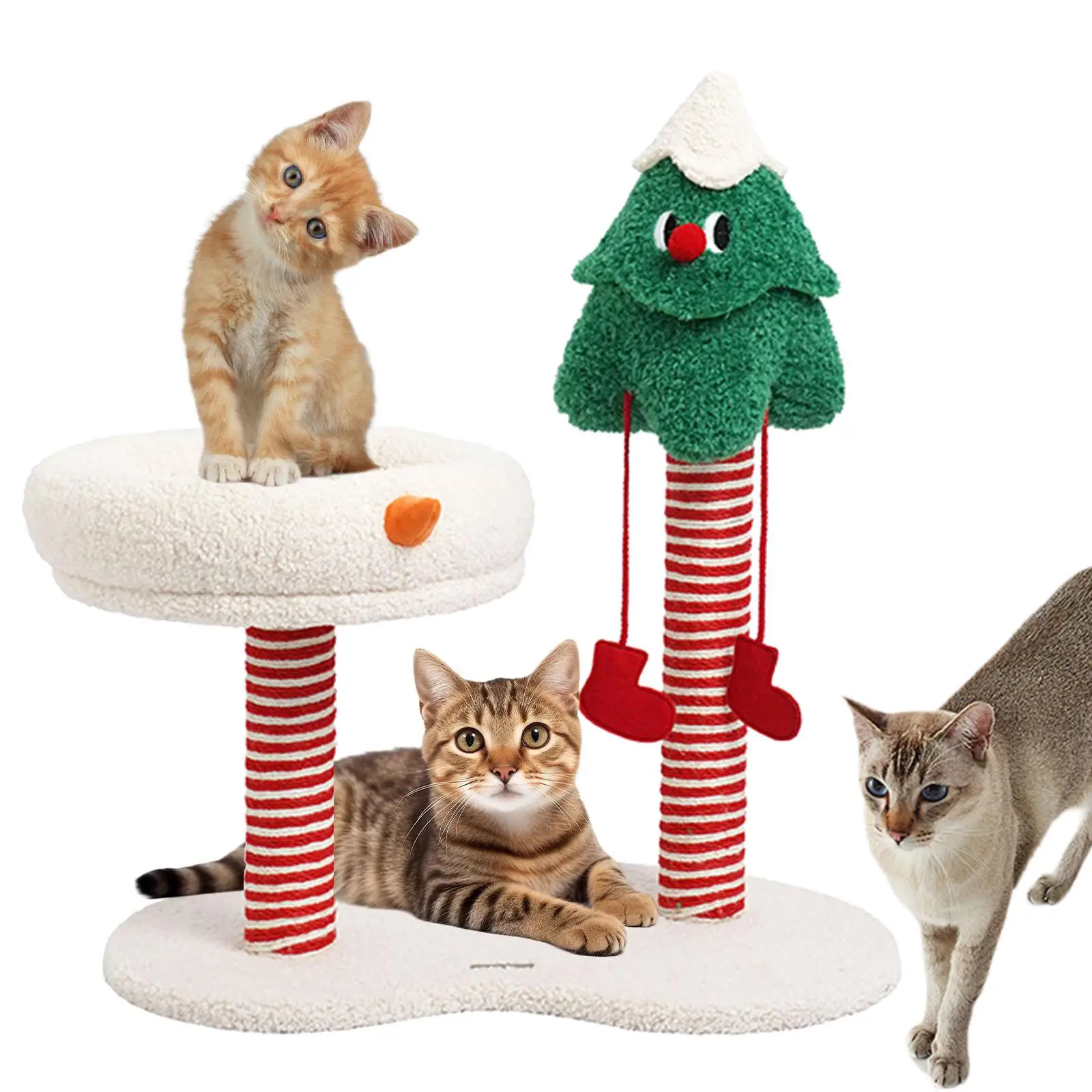 Cat Scratching Post Christmas Theme Cat Climbing Frame for Kittens Jumping