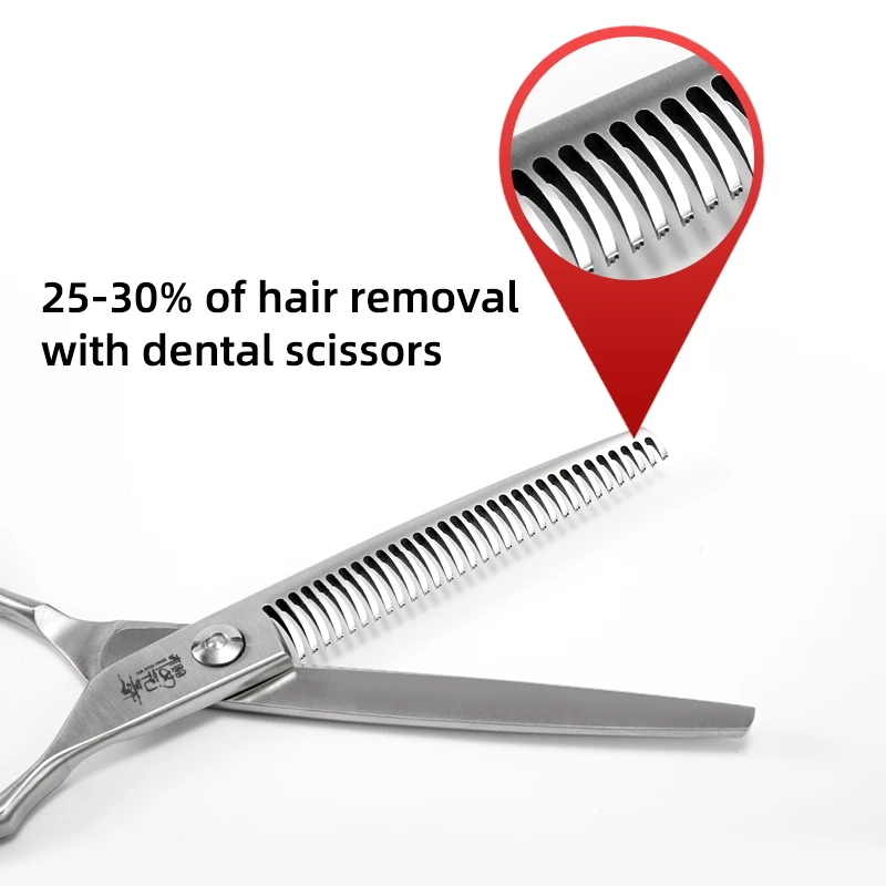 Juego de tijeras profesionales para el cuidado de mascotas, tijeras con dientes curvos rectos para perros y gatos, Kit de herramientas de belleza deformadas para huesos de pescado - imagen 4