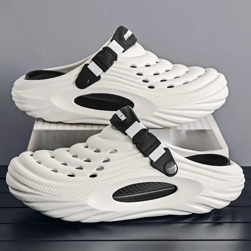 Zapatillas de verano Unisex para hombre, zuecos con plataforma, sandalias de playa para mujer, calzado informal antideslizante para exteriores, sandalias para hombre