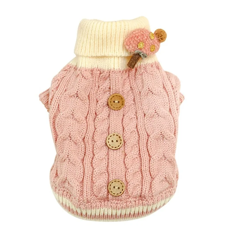 Ropa de invierno para perros, suministros para mascotas, suéter con botones para gato, primavera y otoño - imagen 5