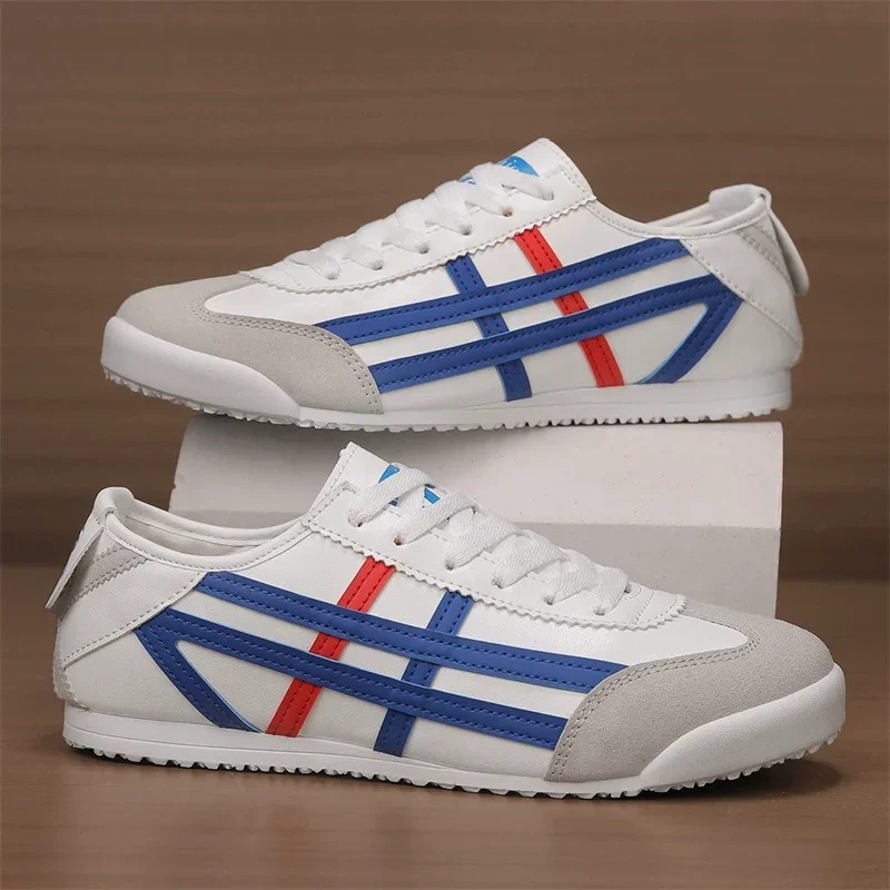 Zapatos de lona clásicos para hombre, diseño de rayas, con cordones, suela suave, zapatillas informales ligeras, zapatos antideslizantes para caminar al aire libre - imagen 5