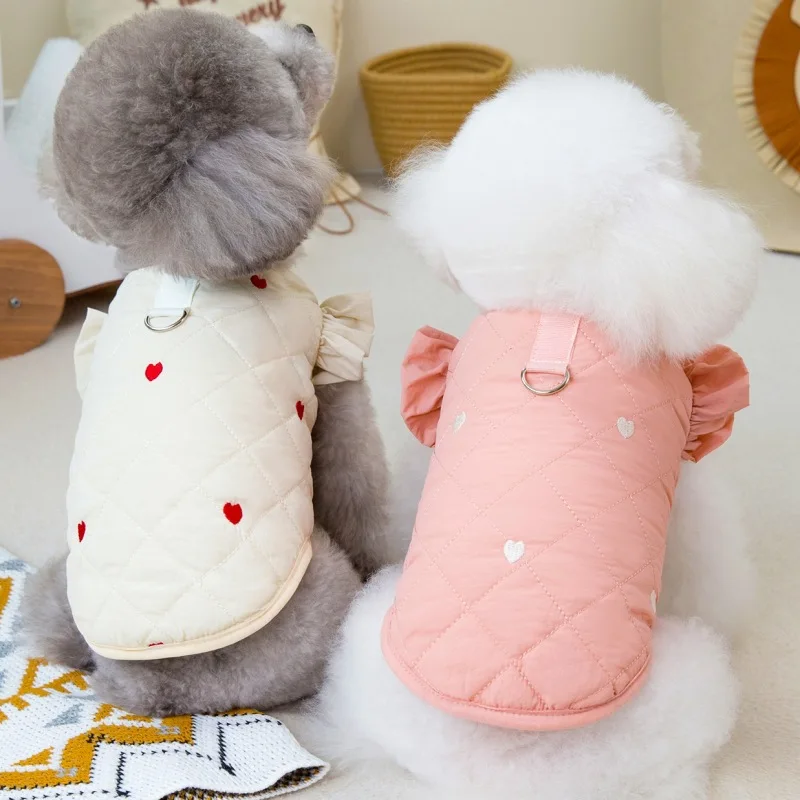 Chaleco cálido de invierno para perros, chaqueta bonita para cachorros con anillo en D, ropa gruesa para mascotas para perros pequeños y medianos, ropa para Yorkie Chihuahua - imagen 2