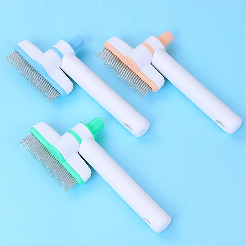 Peine para perros, cepillo ajustable para perros, removedor de pelo para mascotas con un botón, cepillo autolimpiante para gatos, peine de masaje, peines para el cuidado de perros, suministros para mascotas - imagen 4