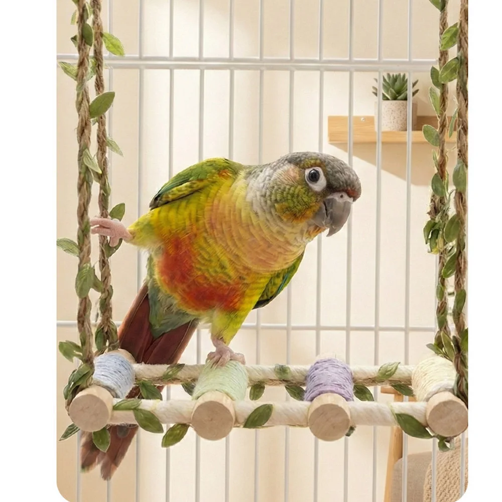 Percha para loros con columpio, hamaca y juguete mordedor - imagen 4