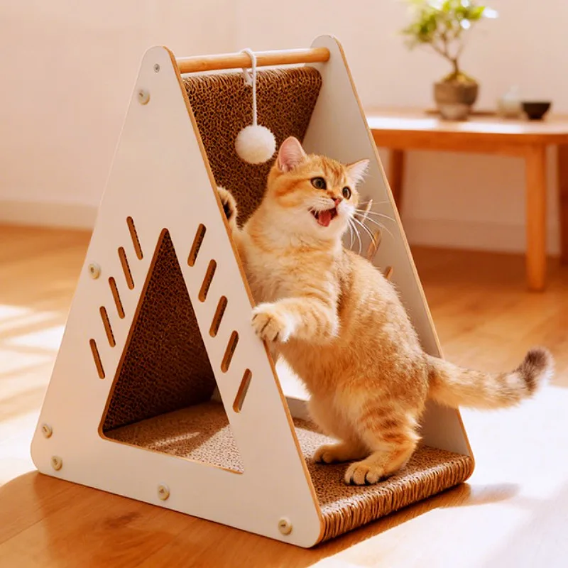 Poste rascador para gatos con marco de escalada y protector sofá