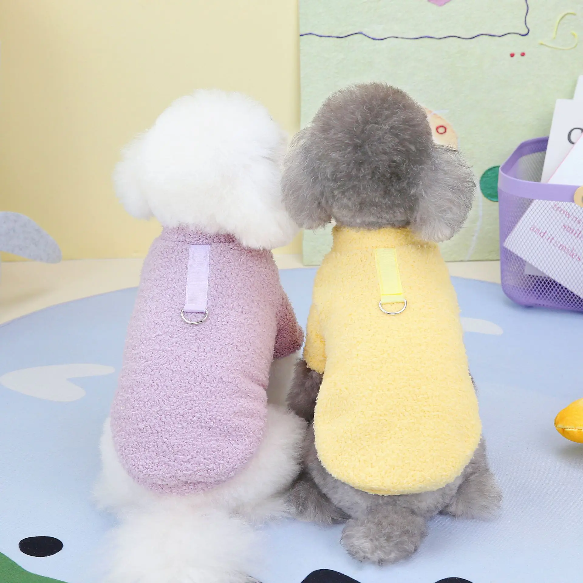 Ropa cálida de invierno para perros, abrigo suave de felpa para cachorros, chaqueta para Chihuahua, suéter de lana para mascotas, accesorios para perros y gatos, chalecos para perros Bichon Frise - imagen 5