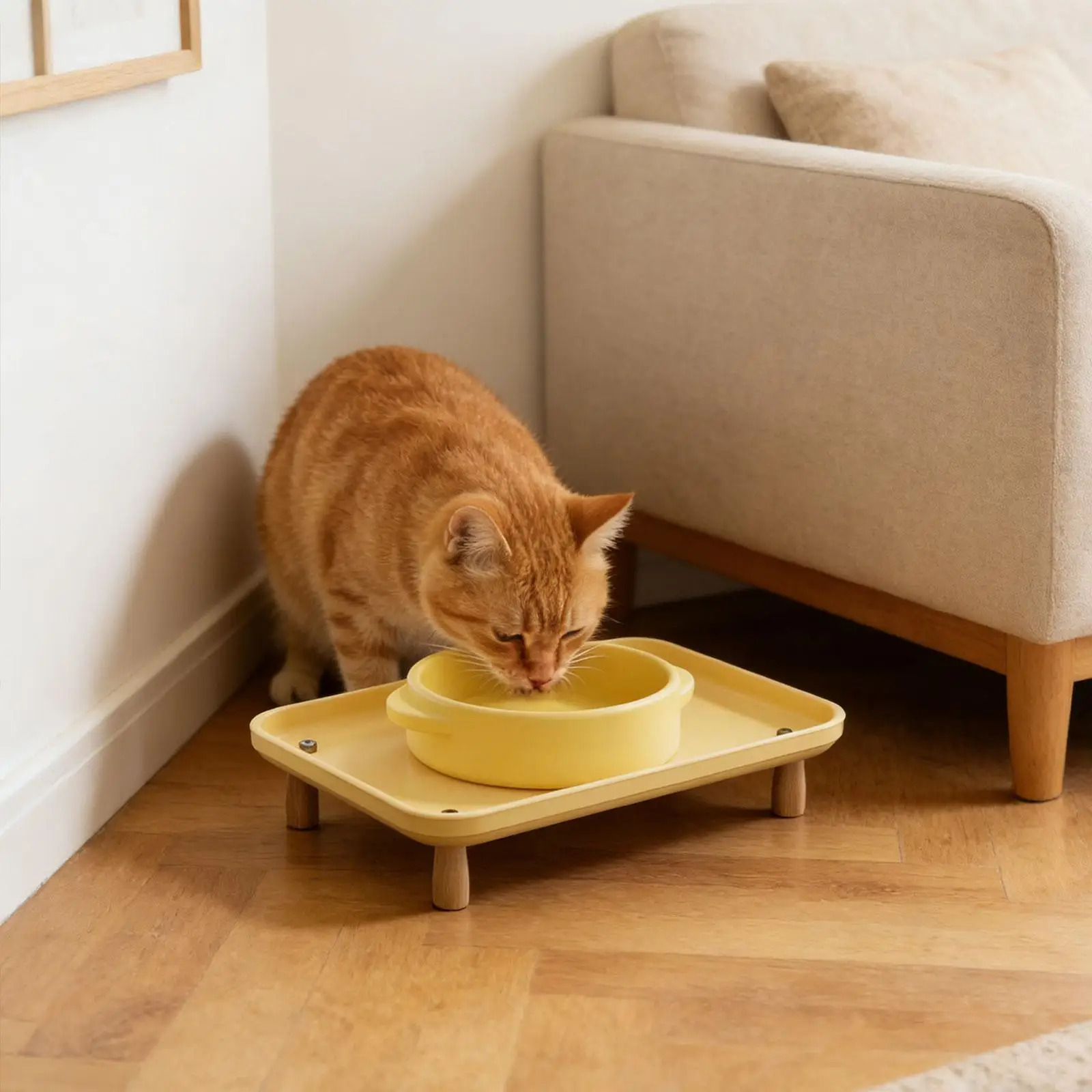Soporte elevado para cuencos de perro y gato con bandeja base - imagen 2