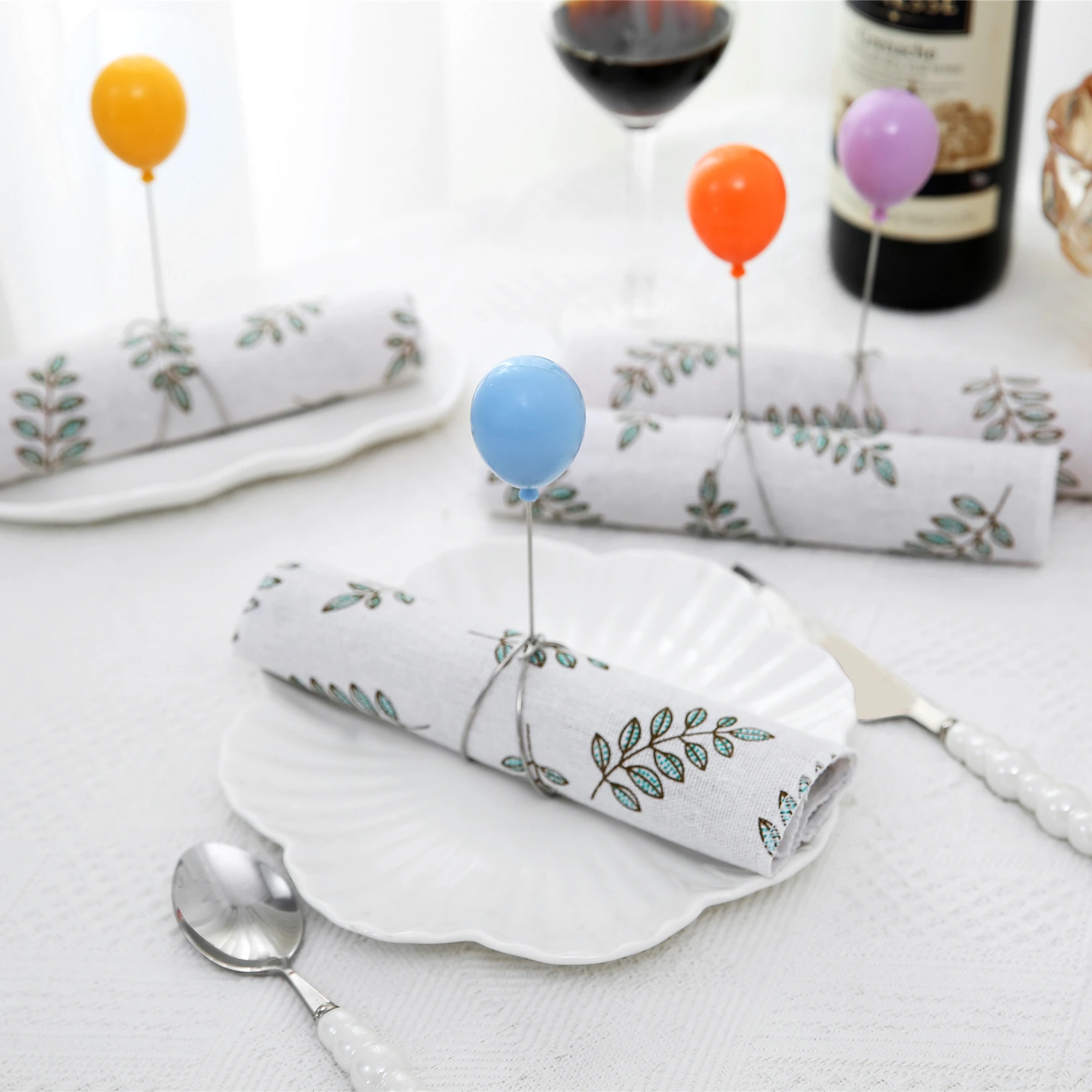 Anillos servilleta globo coloridos reutilizables para fiestas y bodas - imagen 3