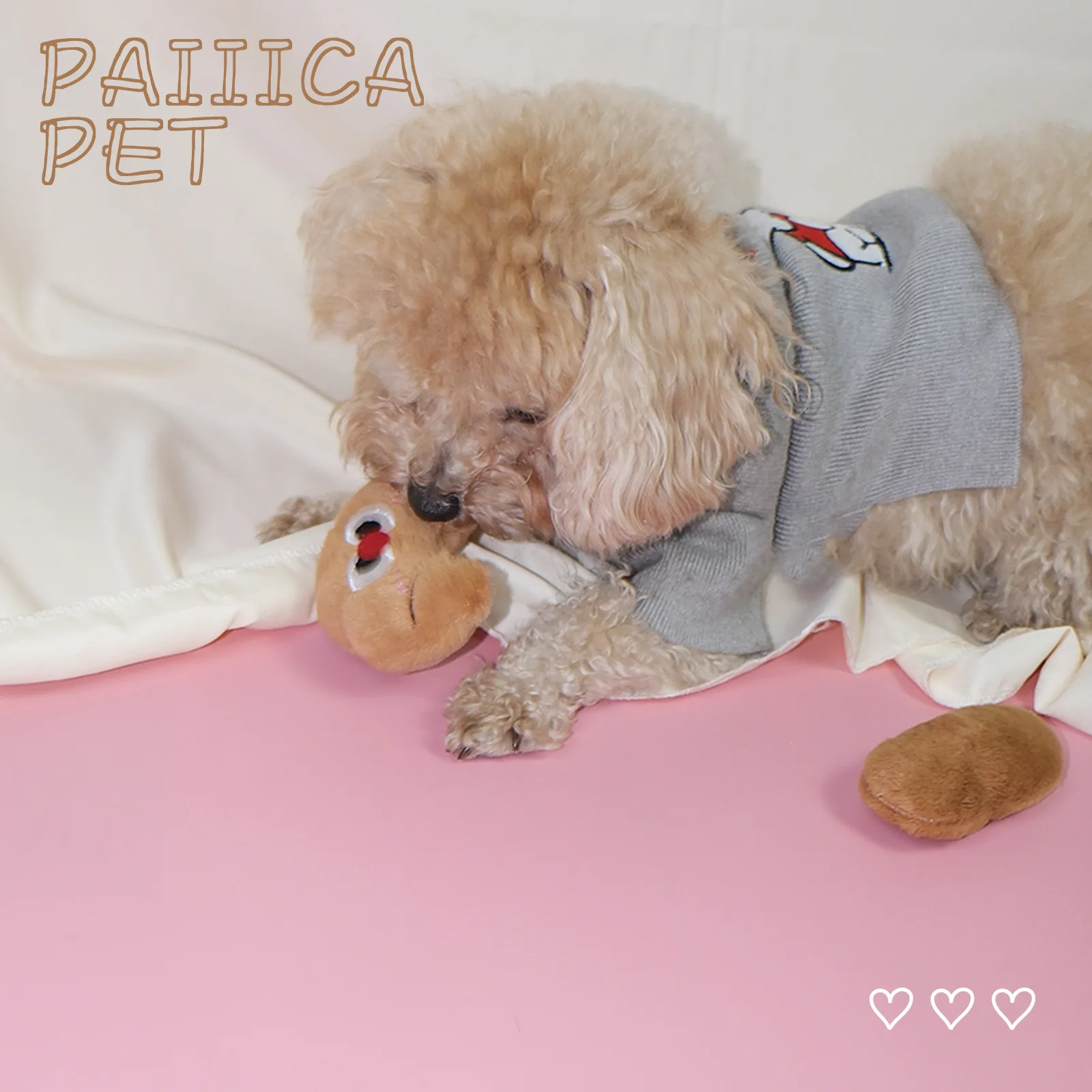 Juguete de peluche para perros, pan Croissant, perro pequeño, juguete para llamadas BB, rechinar los dientes para aliviar la abuela, sonido de felpa, suministros para mascotas - imagen 3