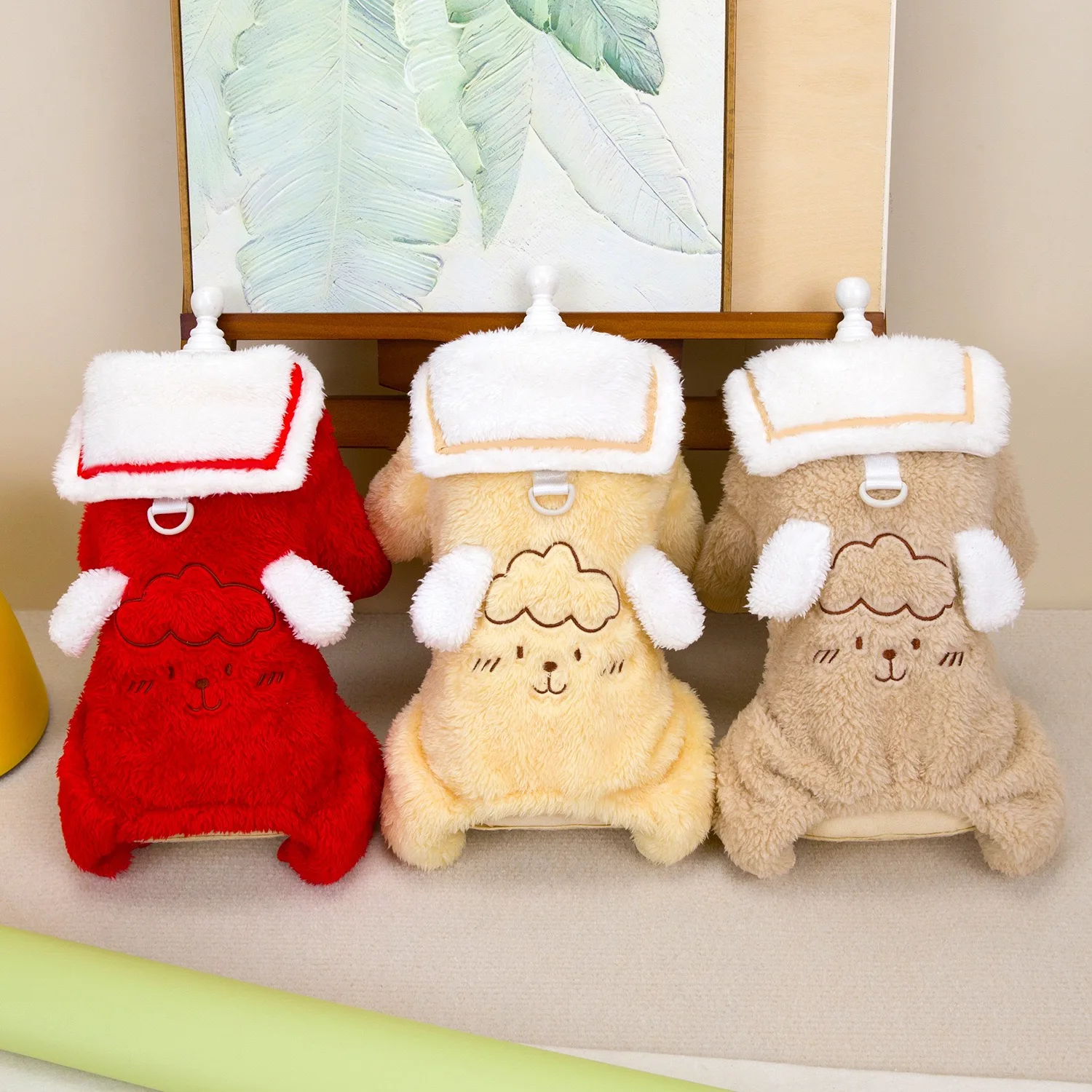 Ropa de invierno para perros de franela con cuello de marinero, monos de cuatro patas para mantener el calor, ropa para gatos esfinge, sudaderas para mascotas Pomerania Chihuahua - imagen 4