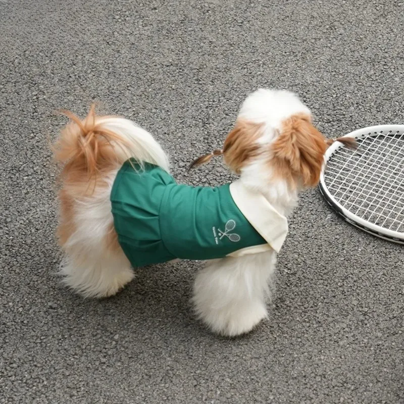 Vestido deportivo de tenis para mascotas, ropa sin mangas para perros, vestido de tenis, ropa de verano para mascotas, camiseta sin mangas dulce, vestidos para perros pequeños - imagen 2
