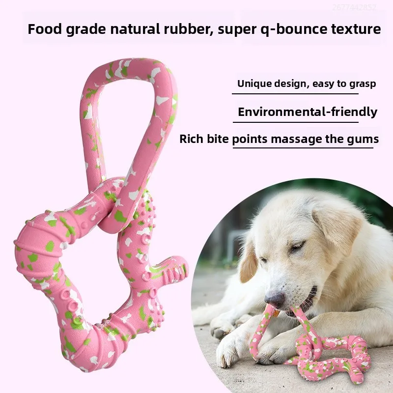 Anillo Toban de goma para perros, juguete para dientes de perro, suministros para mascotas, mordedura de dientes, juguete para morder resistente al desgaste, juguetes interactivos de entrenamiento para cachorros - imagen 5