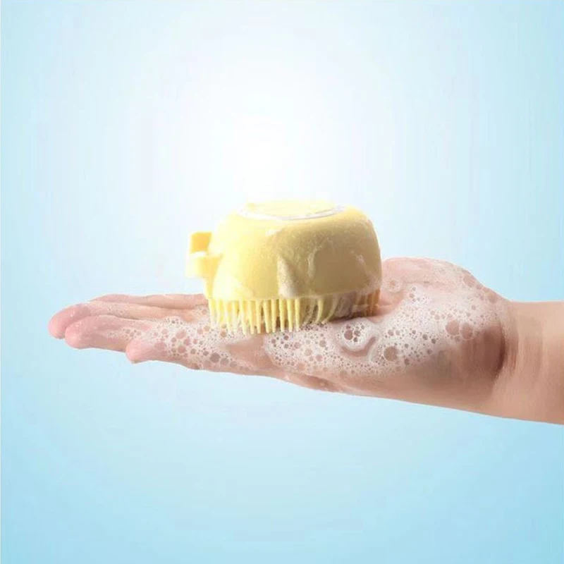 Cepillo de baño para mascotas, masajeador de silicona suave, Gel de ducha, herramientas de limpieza, peine, suministros de aseo para perros y gatos - imagen 5