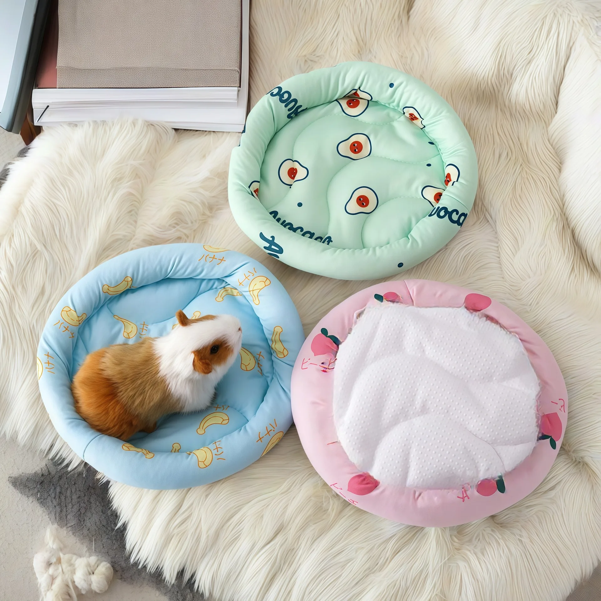 Estera de nido para hámster, estera de arena para mascotas pequeñas, cojín de cama para animales pequeños, estera para ardilla, erizo, conejo, casa de cama suave y cálida para conejillo de indias - imagen 3