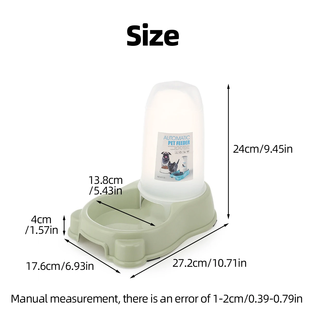 Cuenco de doble uso para alimentar y beber, cuenco de plástico, alimentador para mascotas, suministros para perros y gatos, antideslizante, resistente a mordeduras, 1 ud. - imagen 2